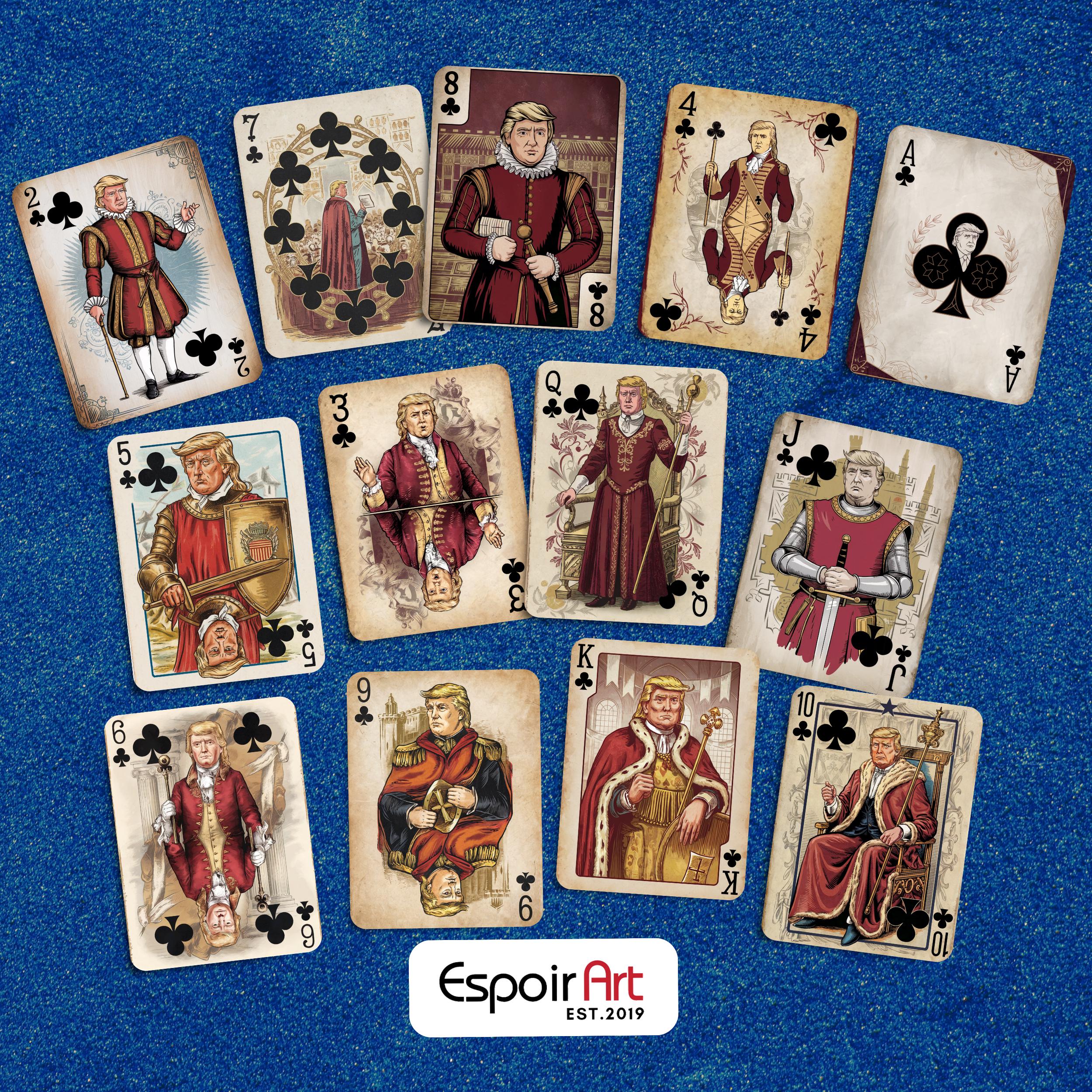 Donald Trump Vintage Playing Cards: 52 Card Deck (digital Download