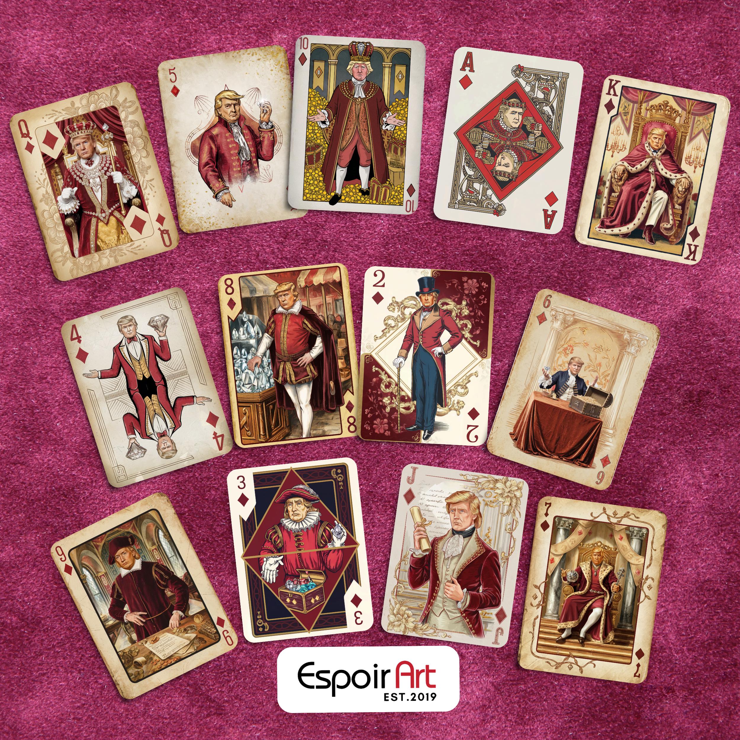 Donald Trump Vintage Playing Cards: 52 Card Deck (digital Download