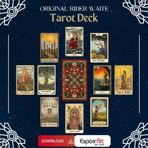 Original Rider-Waite Tarot Deck - INSTANT DOWLOAD + Tarot Handbuch | 82 Klassische Tarotkarten - Liebe-Beziehung-Banken-Karriere-Business-Selbst