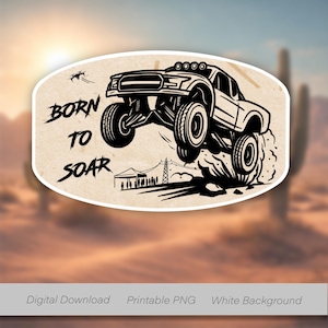 Dust Code  Off-road Racing Sticker -- Trophy Truck Desert Line Art, 9 PNG Decals for Journals, Laptops and Toolboxes