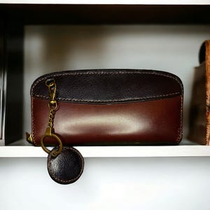 Cartera de cuero de primera calidad hecha a mano con llavero / Lujosa, duradera y única