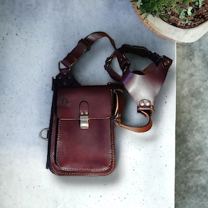 Bolso bandolera de piel de primera calidad hecho a mano: elegante y funcional, ideal para llevar a diario o como regalo para él.