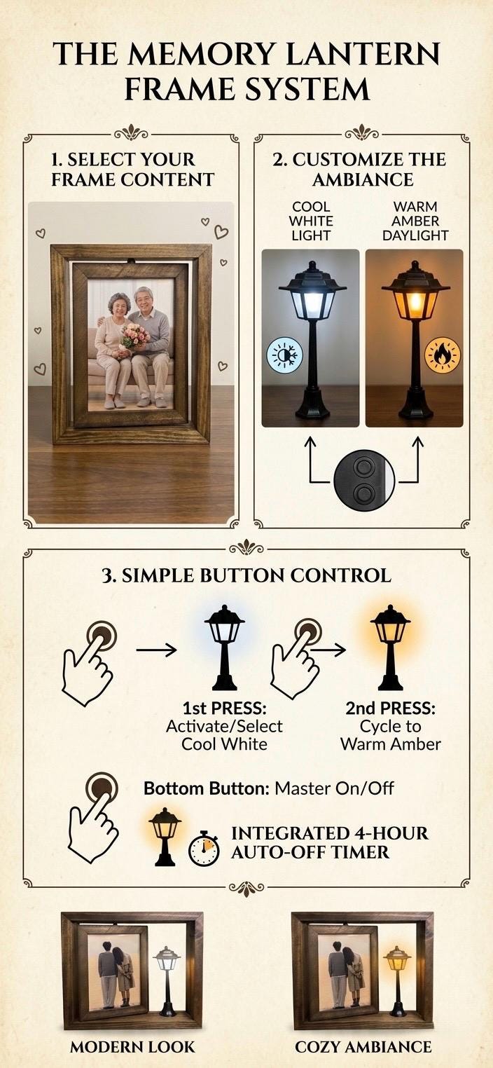 Custom Rotating Wooden Photo Frame With Mini Lantern, Personalized ...