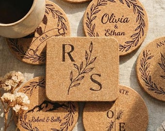 Bomboniere di nozze con sottobicchieri in sughero personalizzati per gli ospiti - Sottobicchieri per matrimoni con ritratto di animali domestici personalizzati (sconto quantità disponibile!)