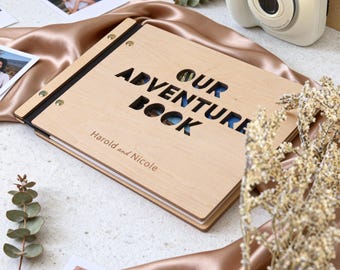 Album di ritagli di libri d'avventura, regalo di San Valentino per lui, regalo di anniversario personalizzato per lei, album di ritagli di viaggio, regalo di coppia, regali per il fidanzato