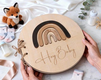 Libro degli ospiti per baby shower / Libro degli ospiti personalizzato / Decorazioni per Baby In Bloom / Diario personalizzato con nome e auguri per il bambino / Libro dei ricordi con consigli per i genitori