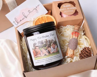 Scatola regalo con candele e testo personalizzato / Regalo di Natale, compleanno, matrimonio, baby shower per amica, fidanzata, papà, nonna, moglie, marito, damigella d'onore