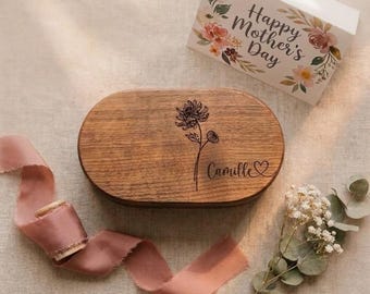 Portagioielli in legno personalizzato con incisione per donna/Portagioielli da viaggio personalizzato/Regali per feste nuziali/Regali per damigelle d'onore/Regali per compleanno e anniversario