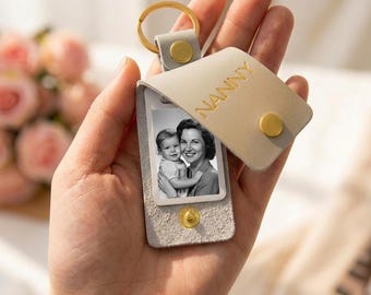 Portachiavi personalizzato con foto per la mamma / Portachiavi in ecopelle con foto / Regalo per la festa della mamma / Regalo di compleanno e Natale per la mamma