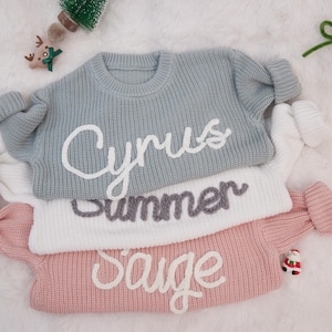 Personalized Baby Jumper | Handmade Custom Name Sweater for Baby | r | Unique Baby Shower Gift | Custom Baby Gift | Soft Knit Baby Sweater
