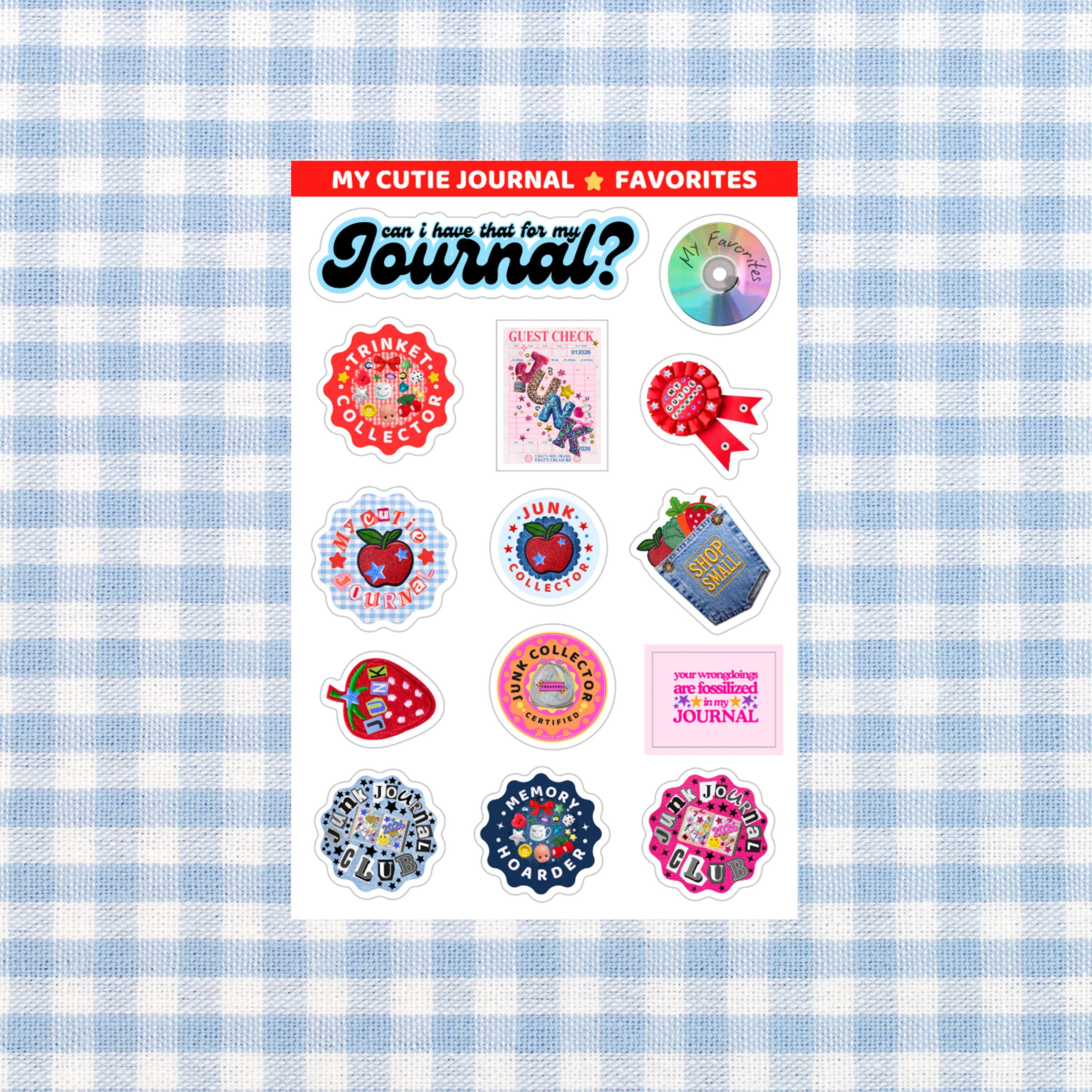 Favorites Junk Journal Sticker Sheet or Junk Journal Starter Kit, Vinyl ...