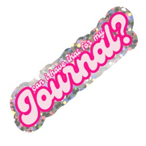 For My Journal roze glittersticker, sticker voor junkdagboek, sticker voor verzamelaars, sticker omslag tijdschrift, sticker voor dagboek, meisje, vinyl glittersticker