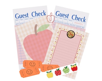 Pacchetto di cancelleria Apple, assegni per gli ospiti, biglietti, carta per scrapbooking, kit per junk journal, forniture per junk journal, forniture per scrapbooking