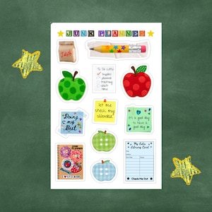 Ongewenste planner stickervel 4 x 6&quot;, ongewenste dagboekstickers, schoolplakboekstickers, schoolstickers, terug naar schoolstickers, vinylstickers