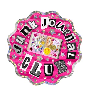 Junk Journal Club Glitter Sticker, Journal Stickers, Junk Journal Sticker, Vinyl Sticker, Journal Cover Sticker, Journal Girl, Cute Sticker