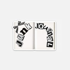 Junk Journal Spread Sticker 3&quot;, Junk Journal Sticker, Vinyl Sticker, Journal Cover Sticker, Journal Girl, Journal Supplies, junk sticker