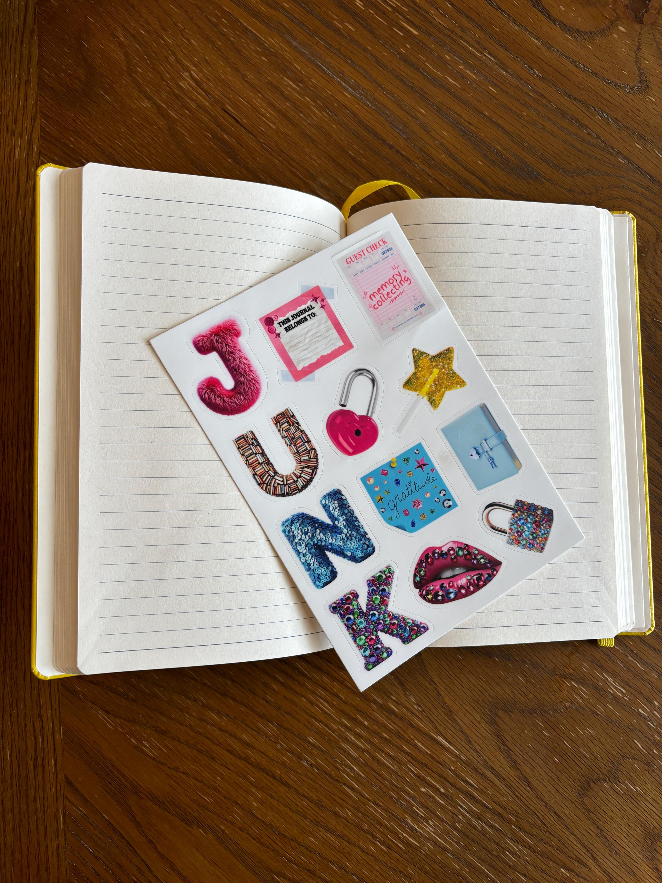 JUNK JOURNAL 4x6 Sticker Sheet, Kiss Cut Sticker Sheet, Scrapbook ...
