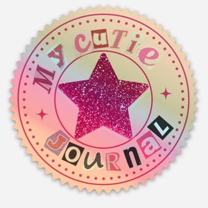 My Cutie Journal 3x3"Big Sticker, Holographische Aufkleber, Journal Girl Aufkleber, Junk Journal Sticker, Vinyl Sticker, Journal Cover Sticker