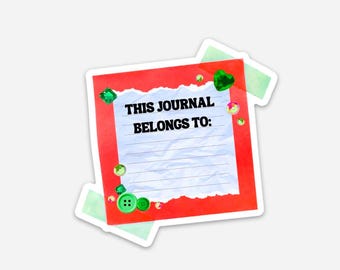 This Journal Belongs To sticker, 3”
