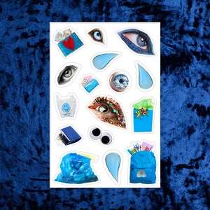 Oogzakken 4 x 6 stickervel, Kiss Cut-stickervel, plakboekstickers, Pinterest-stickers, ongewenste dagboekstickers, vinylstickers, gratis verzending