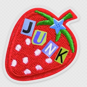 Strawberry Junk Big STICKER, 3x3&quot;, Journal Sticker, Journal Cover Sticker, Junk Journal Sticker, Patch Sticker, Strawberry Sticker