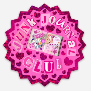 Junk Journal Club Hearts Glitter Sticker, 3"