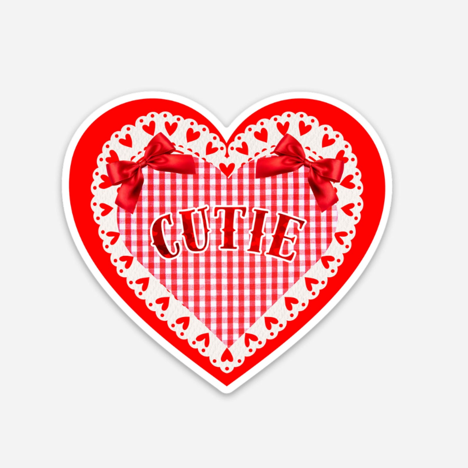 Cutie Heart Glitter Sticker, 3”, Vinyl Doily Sticker - Etsy