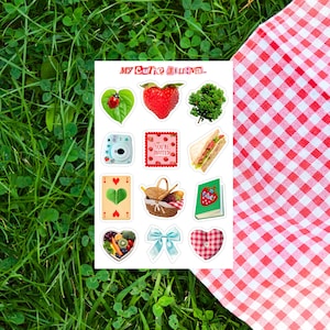 Summer Picnic Sticker Sheet, Junk Journal Stickers, Summer Stickers, Journal Cover Sticker, Journal Stickers, Picnic Stickers, Summer Picnic