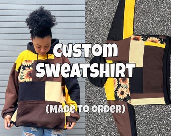 Sudadera patchwork personalizada / Moda sostenible hecha a mano / Regalo único y acogedor / Regalo artesanal especial para él o ella / Regalo exclusivo