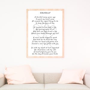 Wedding Poem For Groom | Romantic Poem From Bride | Romantic Vows Art | Wedding Day Keepsake | Romantic Wedding Vows Print | Love Poem