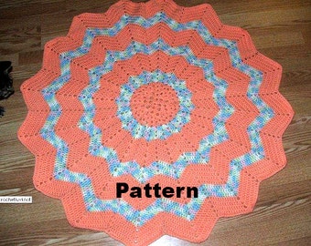 Crochet Baby  Blanket  Pattern    Round Ripple PDF