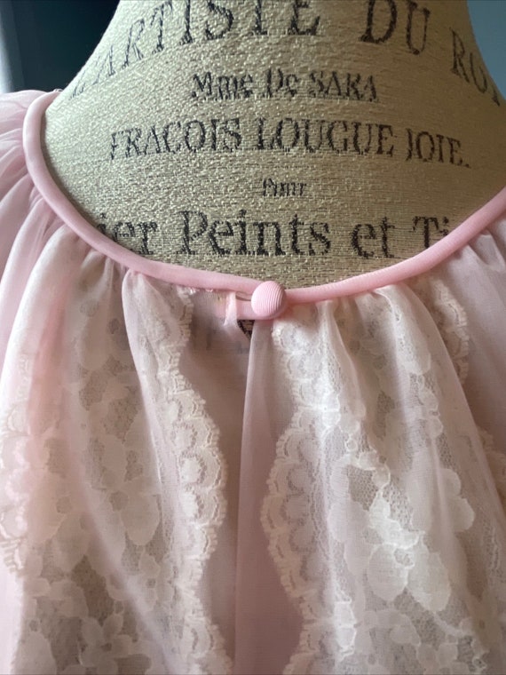 vintage pink Lorraine peignoir with double nylon … - image 10