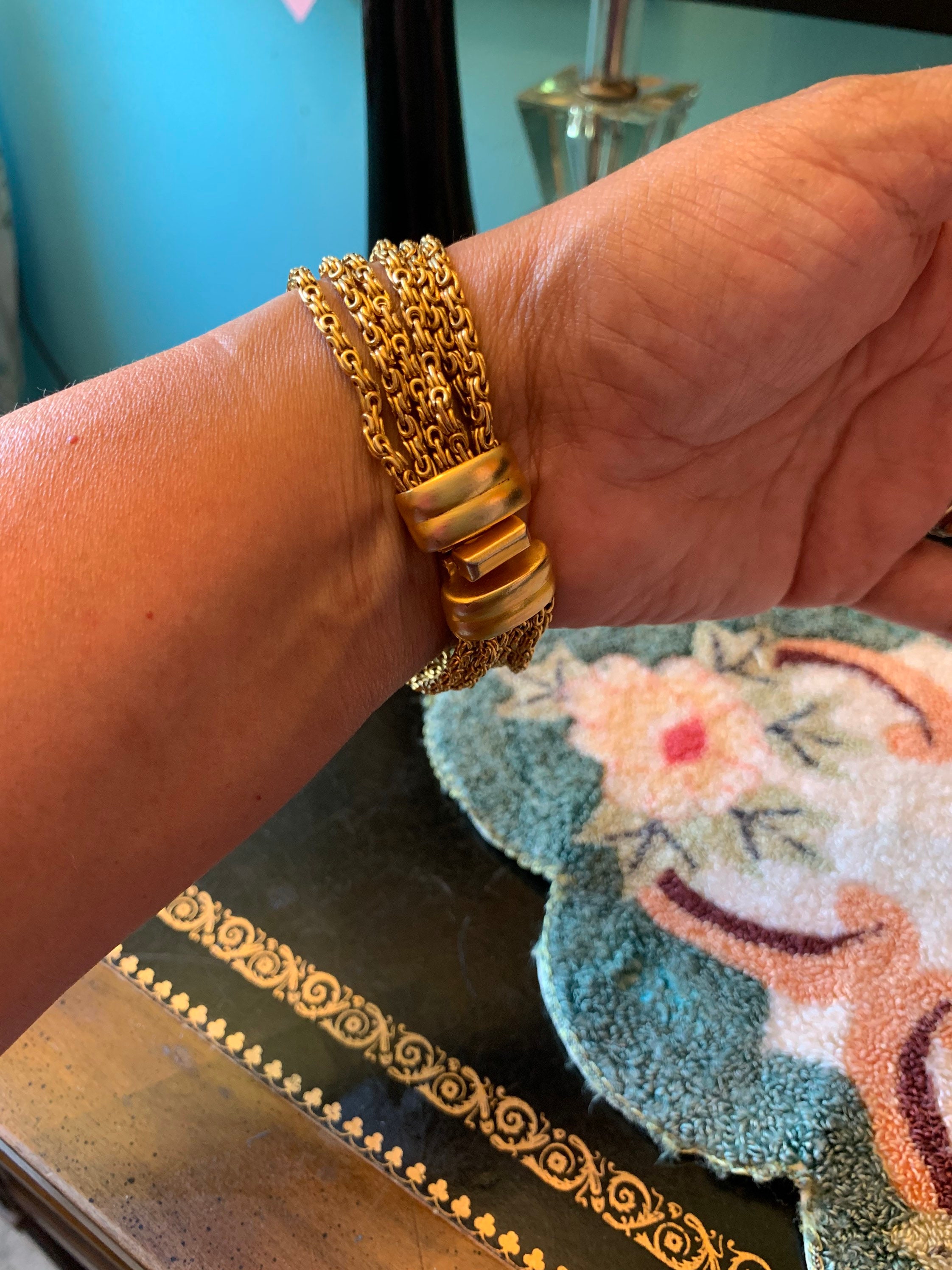 Bracelet Vintage Ben Amun Plaqué Or émaillé - Occasion