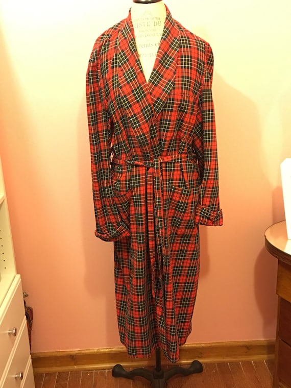 Vintage State O Maine mens cotton,wool blend robe