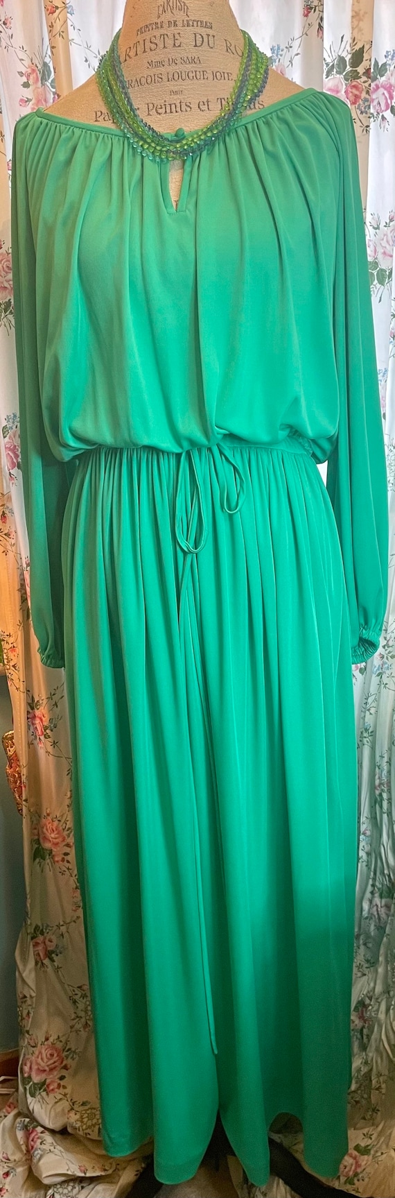 Vintage green Alison Ayres maxi dress