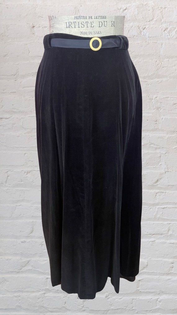 Vintage John Meyer black velvet maxi skirt
