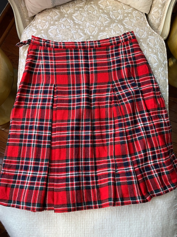 Vintage wool plaid skirt - image 1
