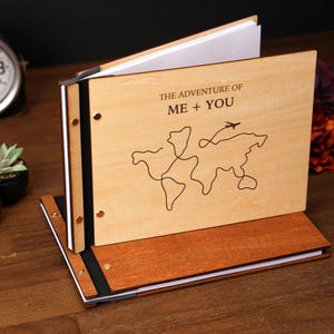 Personalized Wooden Adventure Book, Custom Engraved Scrapbook Photo Album, Scrapbook for Memories Unique Adventure Book, Photo Album Gift