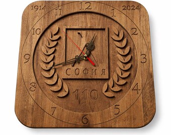 Unique Wood Carved Clock, Handmade Symbolic Wall Decor, Luxury Beech Wood Timepiece, Artistic Spiritual Home Accent