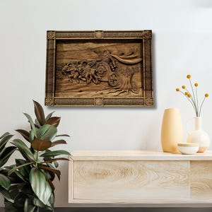 Hand-Carved Thor Wood Art – Norse Mythology Decor – Viking Wall Panel – Nordic Warrior Gift – Thunder God Artwork