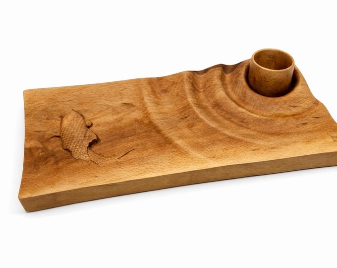 Hand Carved Beech Wood Sushi Board, Luxury Serving Tray, Organic Modern Kitchen Decor, Personalized Charcuterie Gift