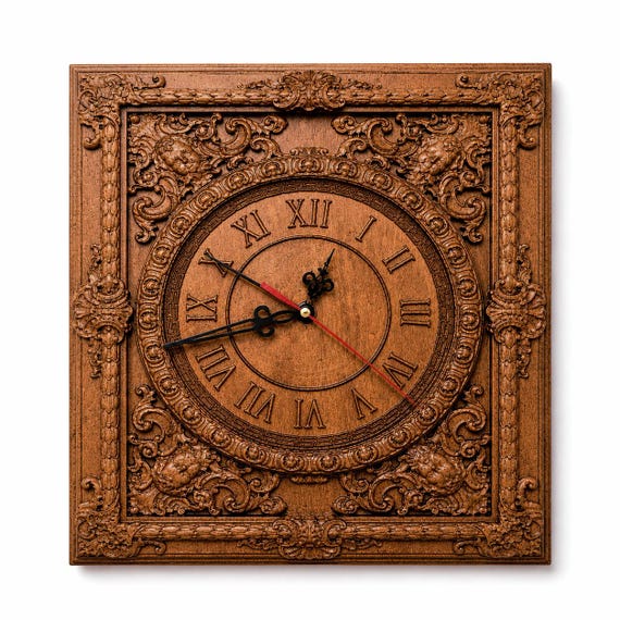 Handcrafted Wooden Wall Clock, Rustic Luxury Decor, Large Modern Farmhouse Timepiece, Minimalist Beech Wood Clock