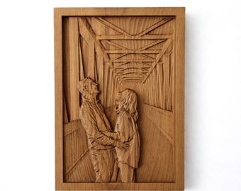 Custom Framed Wood Relief Portrait from Photo, Personalized Memorial Artwork, Luxury Wooden Family Keepsake, Handmade Wall Decor