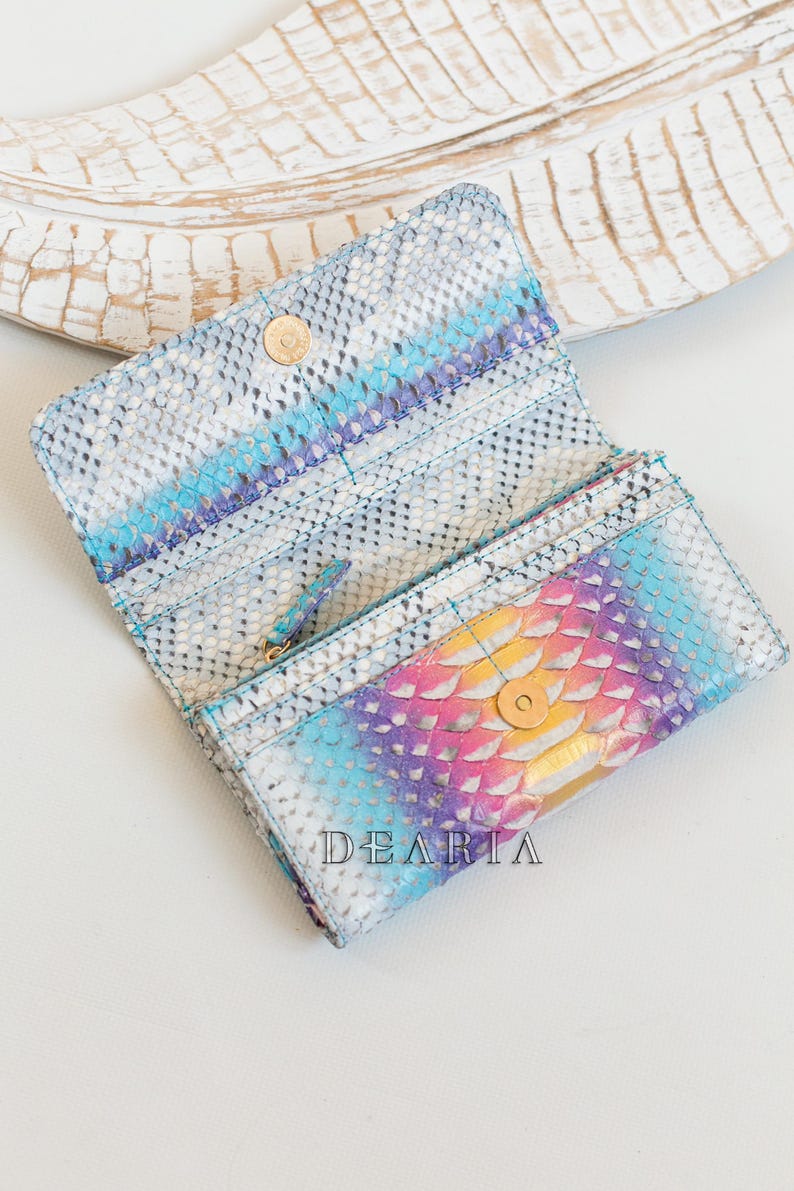 open python leather wallet with card slots inside