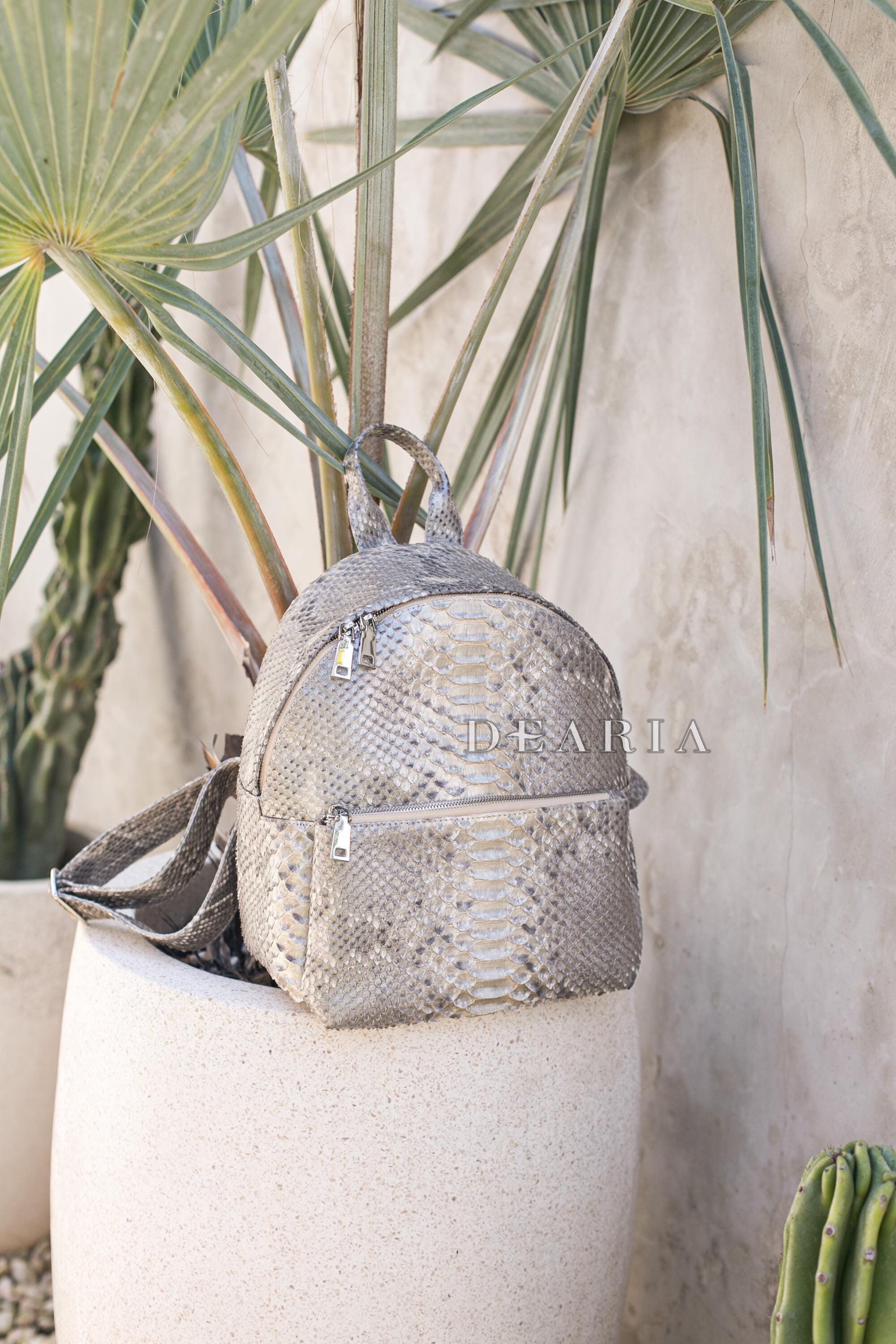 Vintage Krizia Snakeskin Patterned Backpack Snakeskin Backpack | Python Leather Backpack | Snakeskin  main image 4