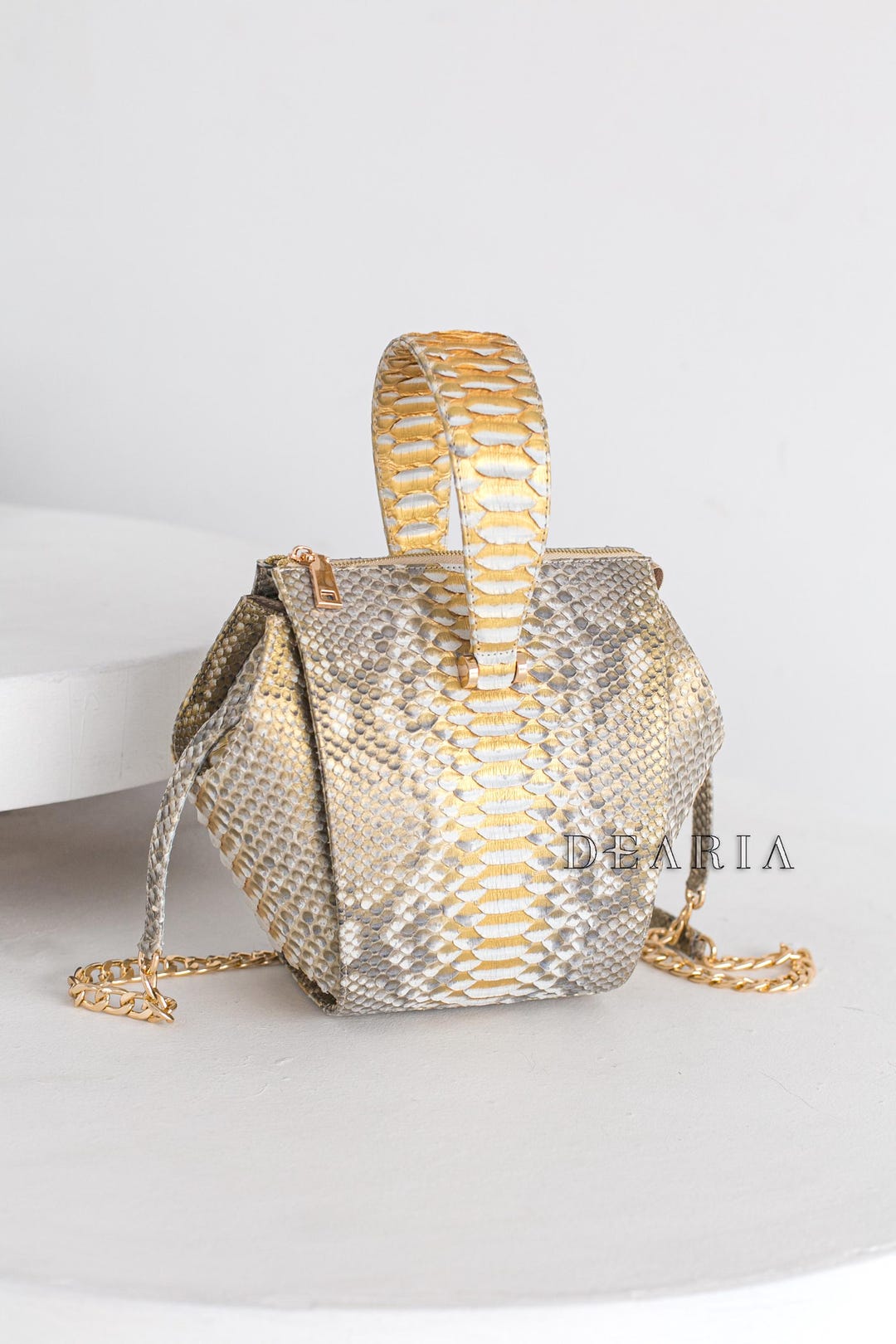 Gold Python Handbags Python Designer Bag - Stylish Gold Wrist Purse - Luxury Snakeskin ...
