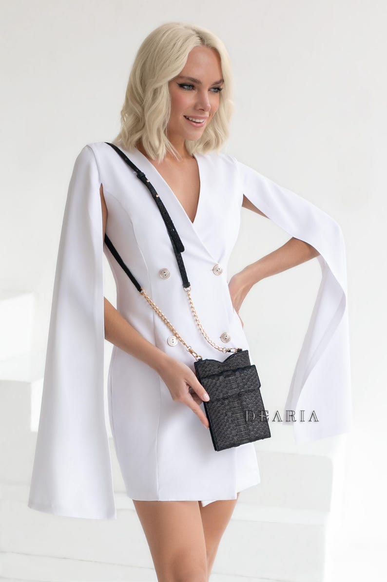 Rainbow Python Leather Phone Pouch: Slim Crossbody Bag with Gold Chain image 7