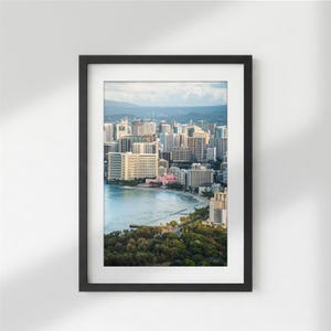 Waikiki Beach Cityscape | Hawaii Wall Art, Tropical Home Decor, Fine Art Photography, Coastal Beach Print, Ocean Wall Art
