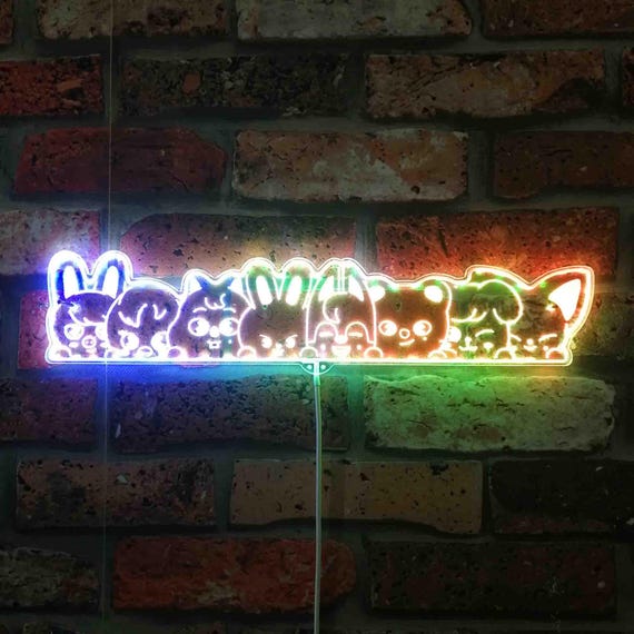 Skzoo Kpop LED Light Sign, Custom Kpop Stray Kids Neon LED Sign, Gift For Her