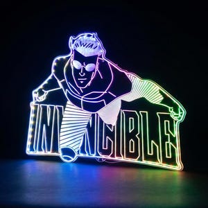 Invincible Wall LED Light Sign With Multi Colors, Custom Comic Game ...